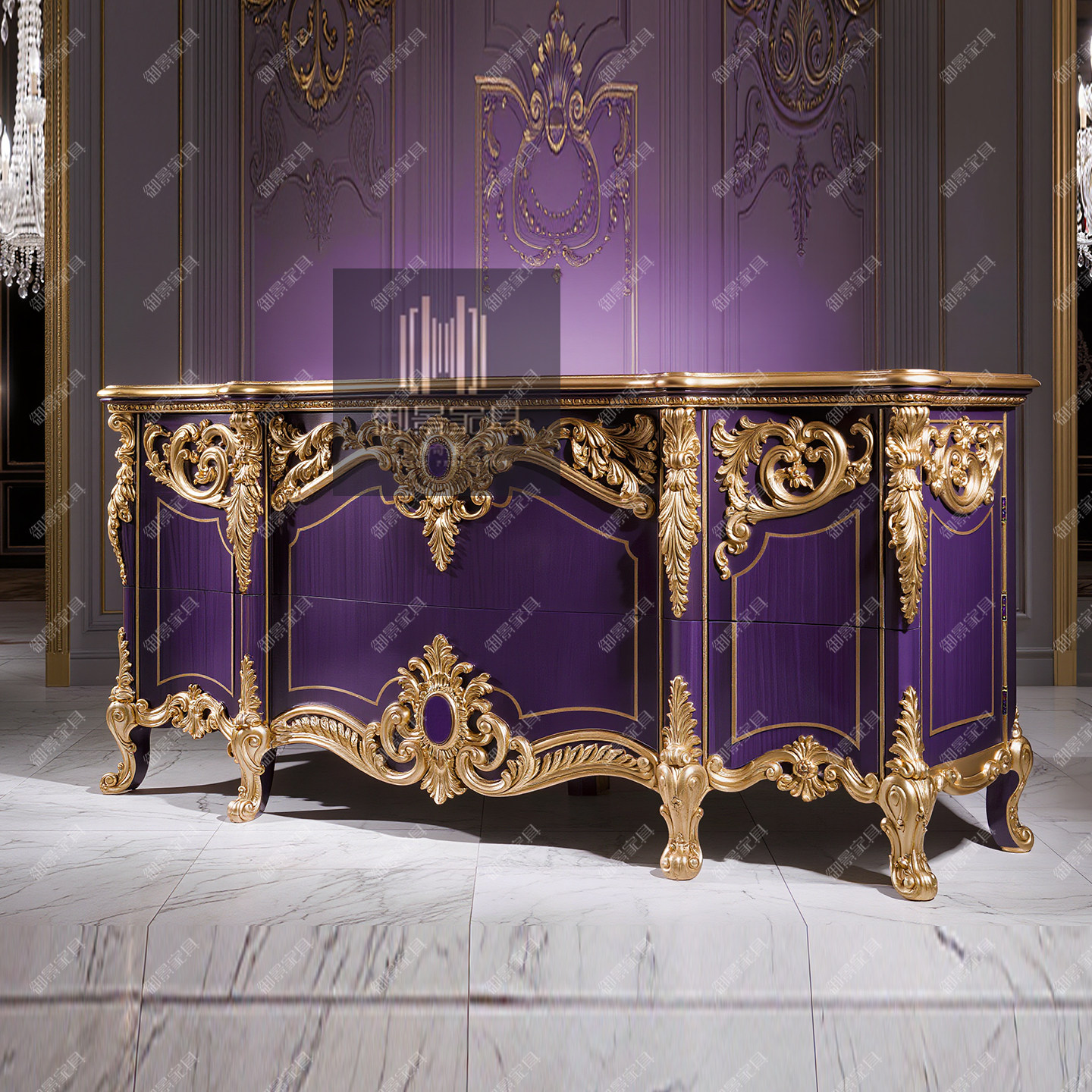 法式高档实木茶水柜靠墙展示柜欧式奢华储物柜子餐边柜碗柜玄关柜