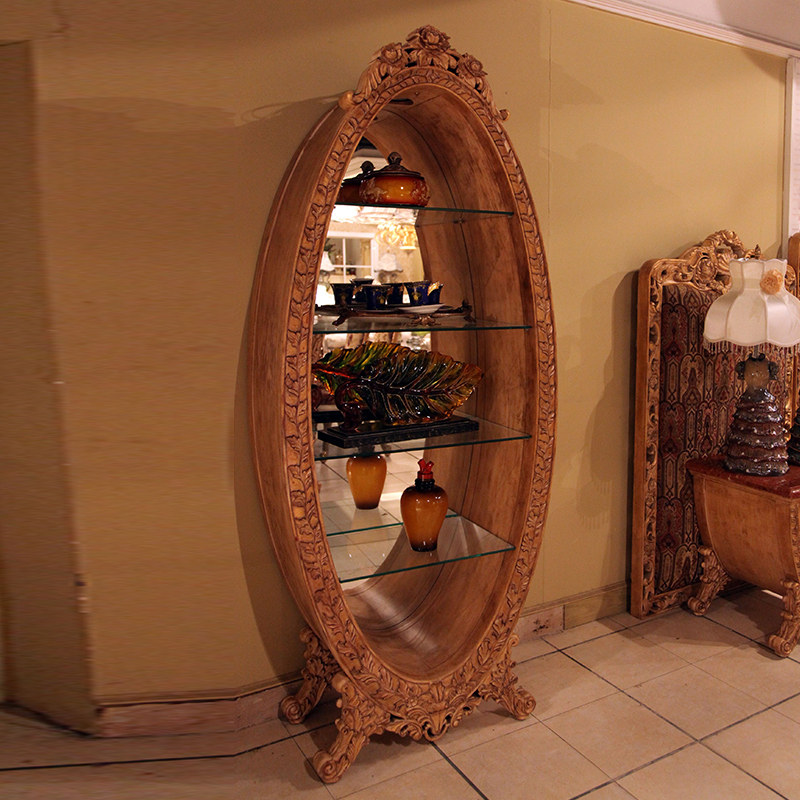 欧式做旧实木展示柜商场珠宝首饰手表钱包装饰柜家用玻璃酒柜定制