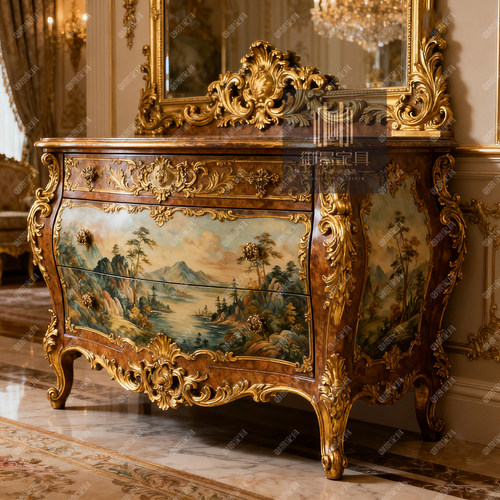 欧式雕花玄关柜进门玄关桌定制