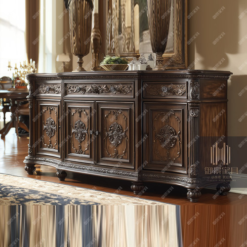 美式实木玄关柜欧式餐边柜茶水柜