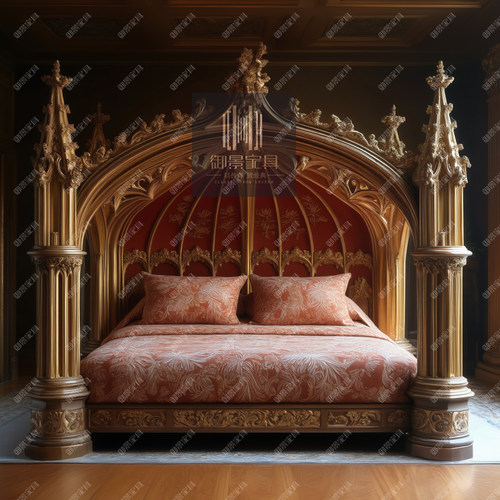 欧式双人床法式巴洛克柱子床定制