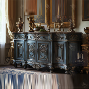 柜餐边柜收纳柜 鞋 美式 乡村雕花复古客厅隔断玄关柜仿古入户柜欧式