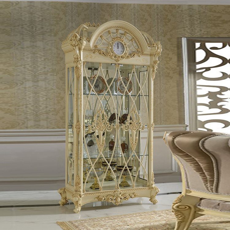 欧式高档实木两门玻璃酒柜商场珠宝展示柜别墅酒店客厅装饰柜定制