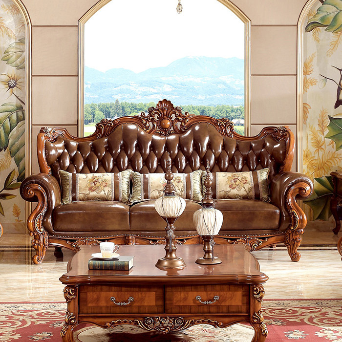 别墅酒店接待设计师沙发定制欧式真皮123沙发组合大户型客厅家具