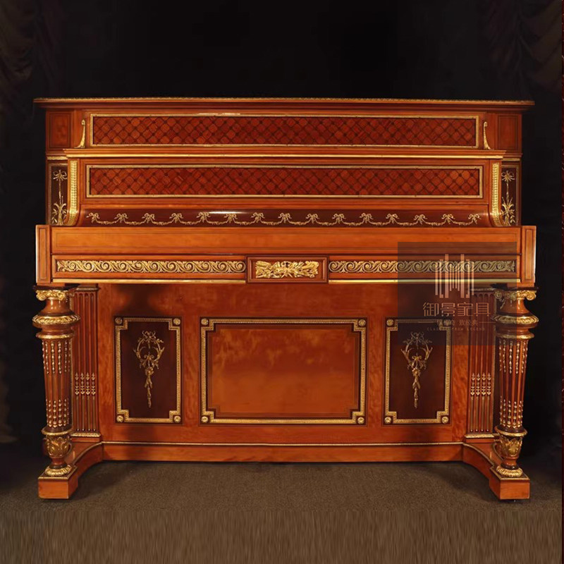 美式实木钢琴外框欧式别墅客厅家用演奏钢琴古典做旧巴洛克家具