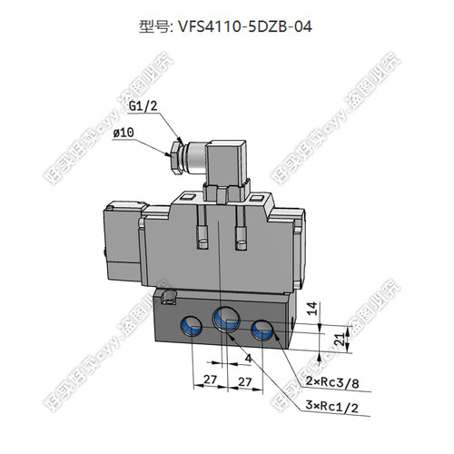SMC原装VFS4000系列 5通先导式电磁阀 非插入式 VFS4110-5DZB-04