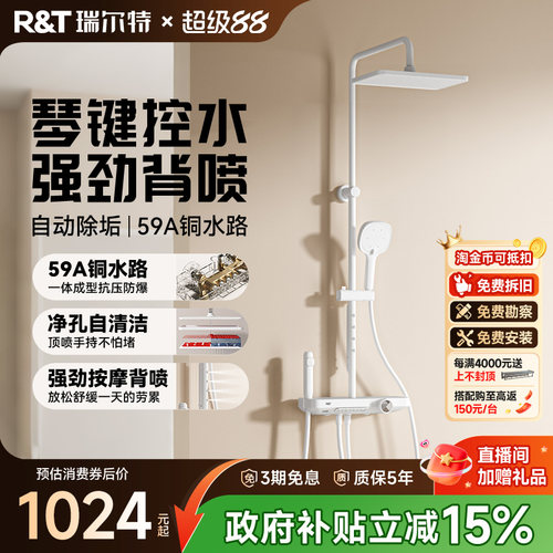 瑞尔特淋浴花洒套装背喷除垢K25p