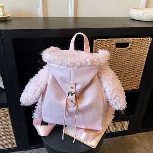 休闲大容量通勤双肩包包2025新款复古学生上课外出韩版ins潮背包