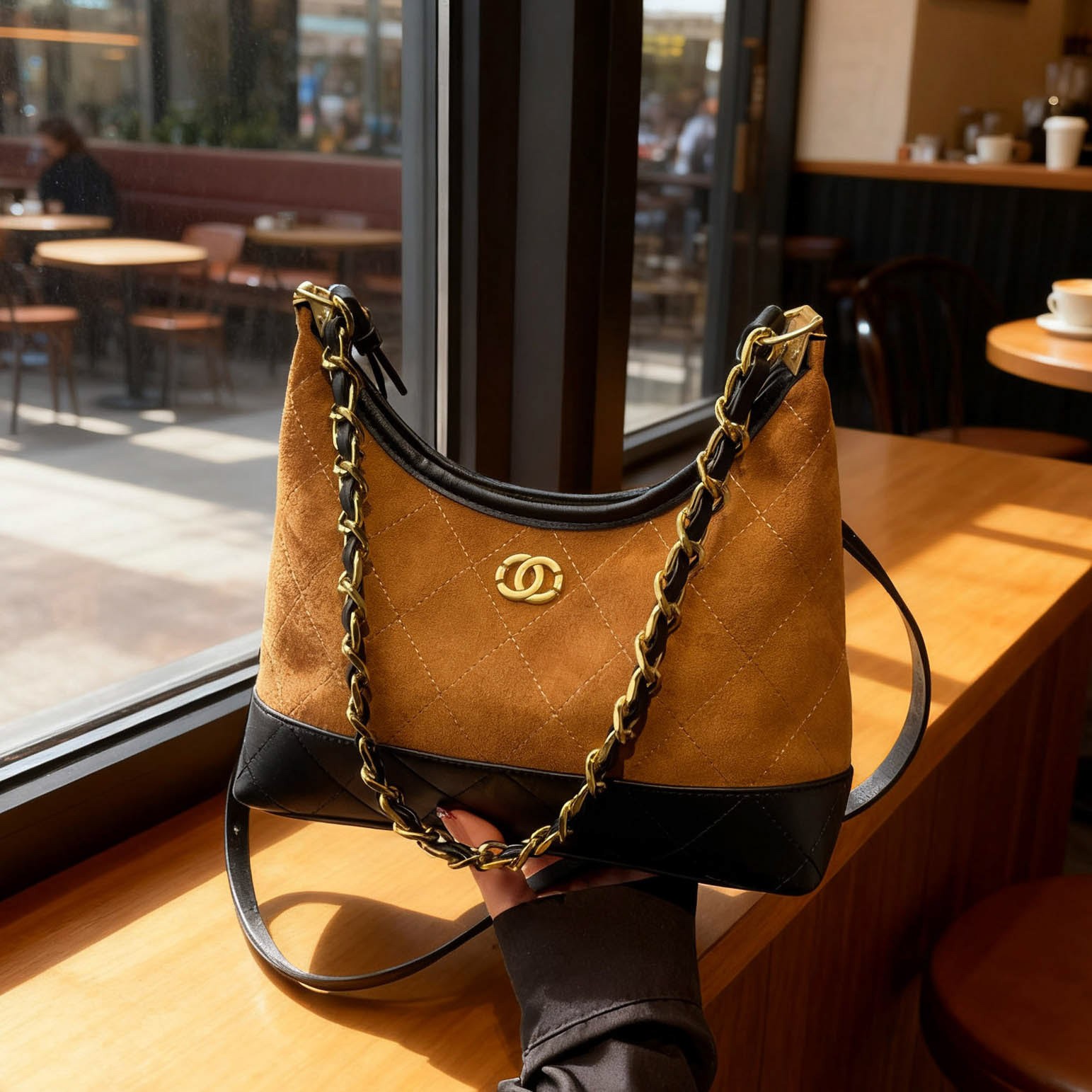 小香风复古菱格链条包女式