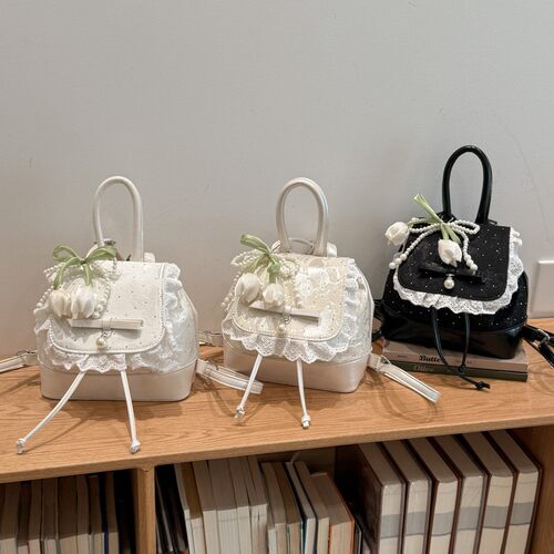 跨境韩系蝴蝶结少女双肩包