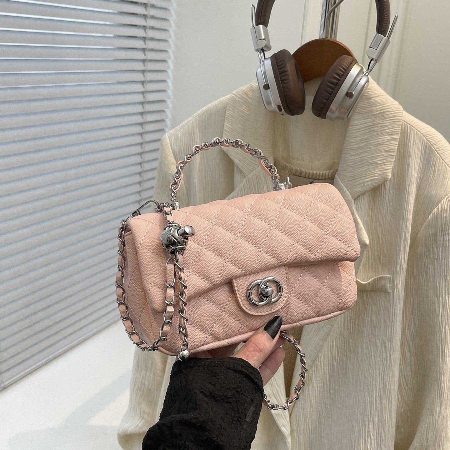 小香风菱格链条小方包女2026新款单肩斜挎手提包通勤洋气女包,箱包皮具/热销女包/男包,胸包,淘宝优惠券,粉丝福利购,淘宝优惠卷