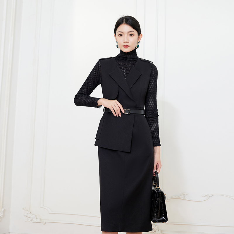 希区瑞普2024秋季新款名媛马甲裙