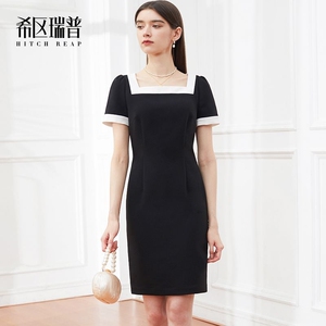 希区瑞普高端气质连衣裙女年新款春夏法式复古赫本收腰职业修身裙