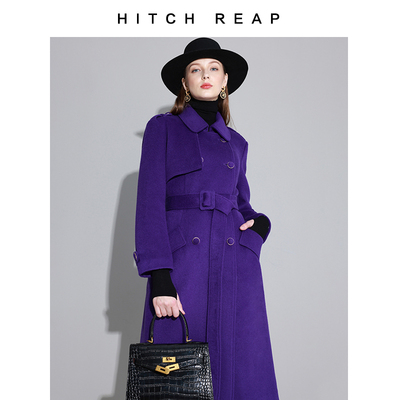 高端羊毛呢大衣风衣希区瑞普法式