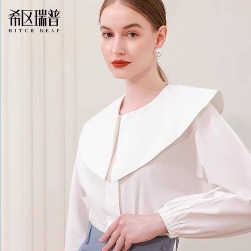 法式复古风优雅白色衬衣