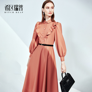 希区瑞普高端赫本风连衣裙女春夏新款法式复古气质长裙