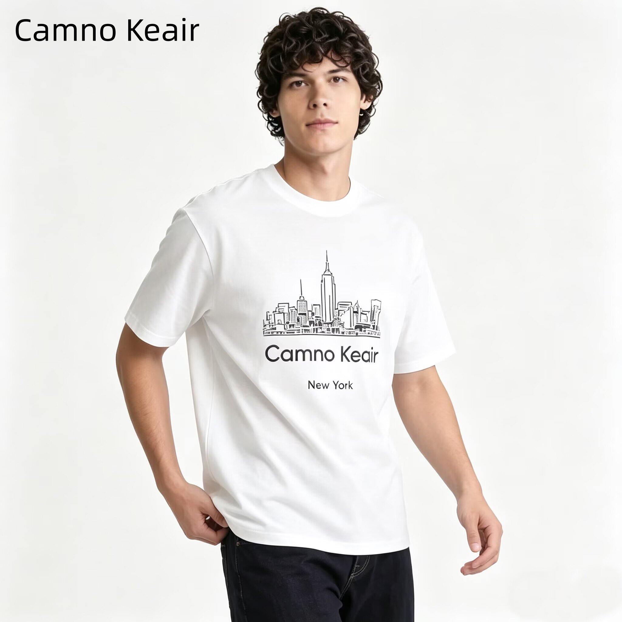 Camno Keair官网CK2-23021休闲男女纯棉短袖2026夏款透气T恤上衣
