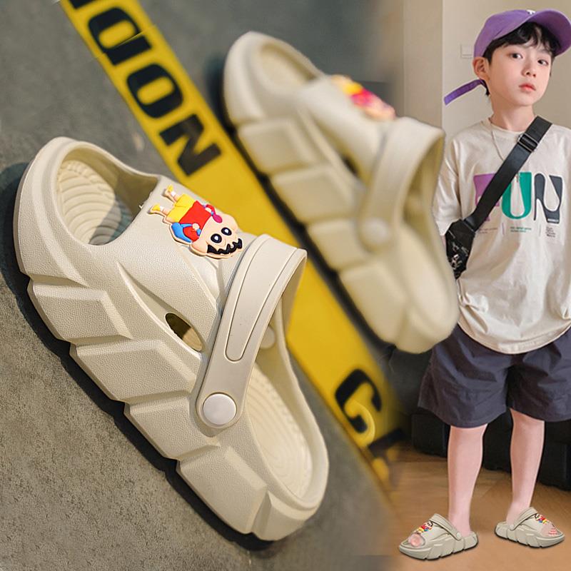 男童拖鞋2025新款夏季儿童防滑软底一字拖中大童卡通沙滩凉拖两穿