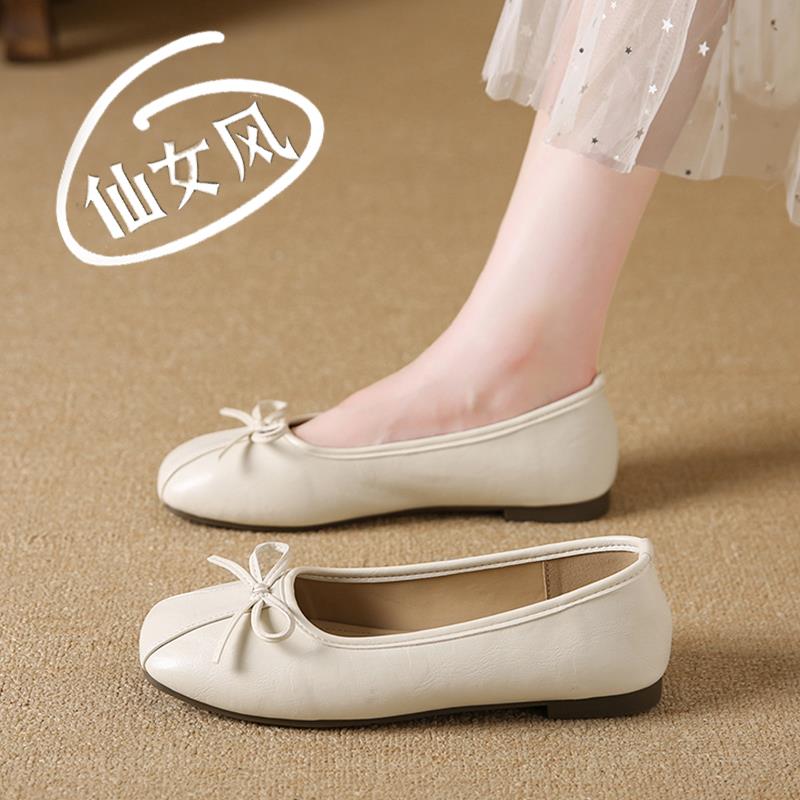 超软底豆豆鞋女2025新款春秋配裙子玛丽珍小皮鞋女一脚蹬浅口单鞋