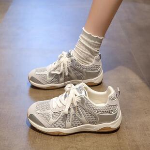 鞋子女2025新款秋季透气网面德训鞋轻便软底防滑不累脚休闲运动鞋