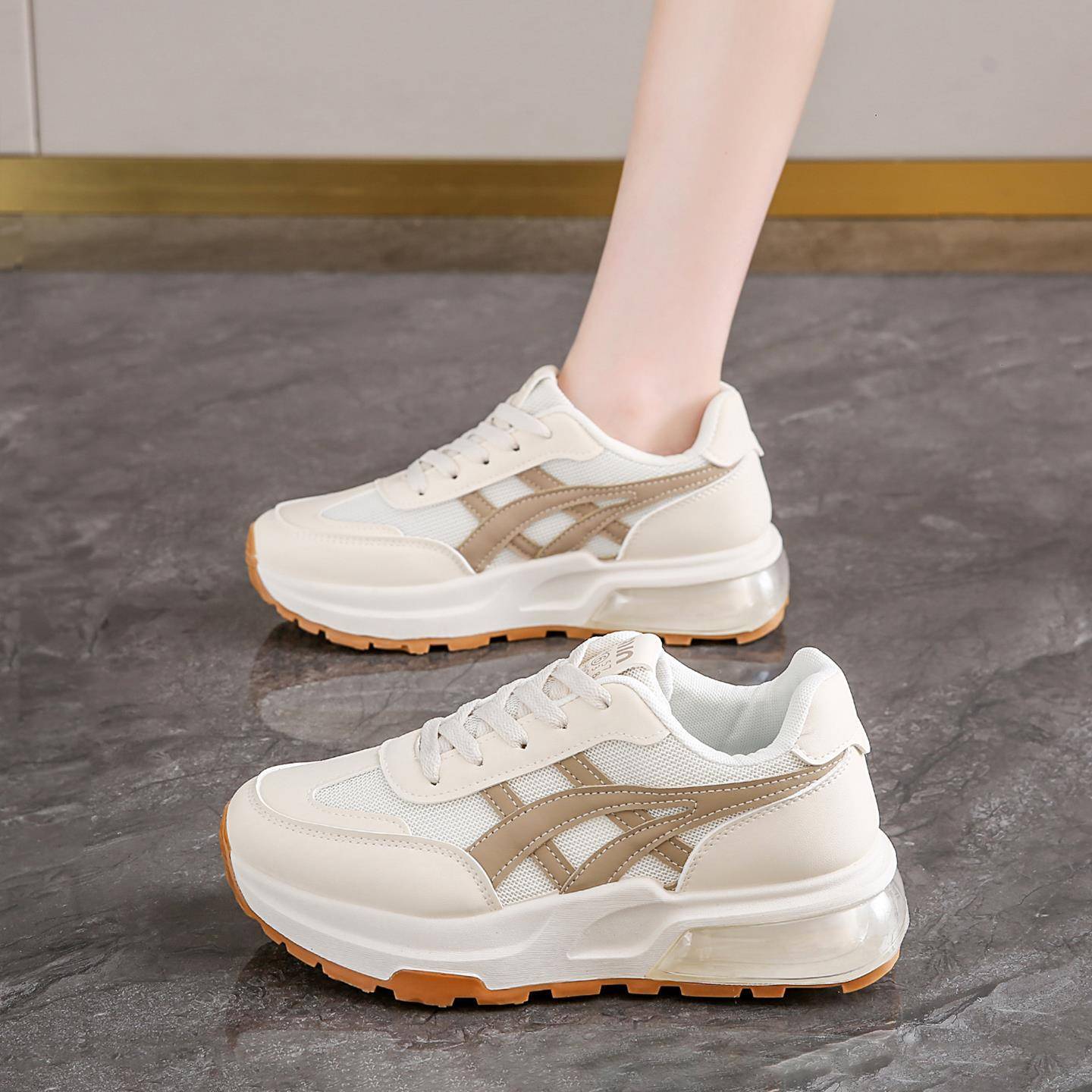 运动鞋女款2025新款秋季防滑减震跑步鞋厚底显脚小老爹鞋通勤百搭