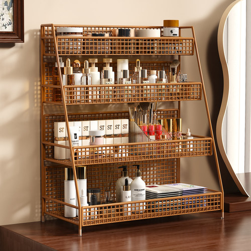 桌面化妆品置物架学生宿舍梳妆台台面护肤品收纳盒多层香水收纳架