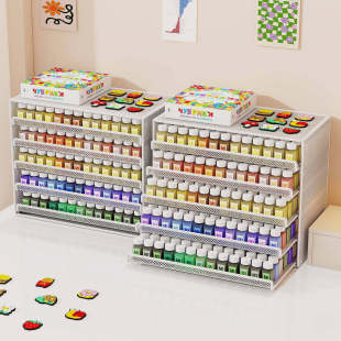 桌面拼豆专用抽屉收纳盒221色分装 瓶收纳柜大容量手工材料置物架