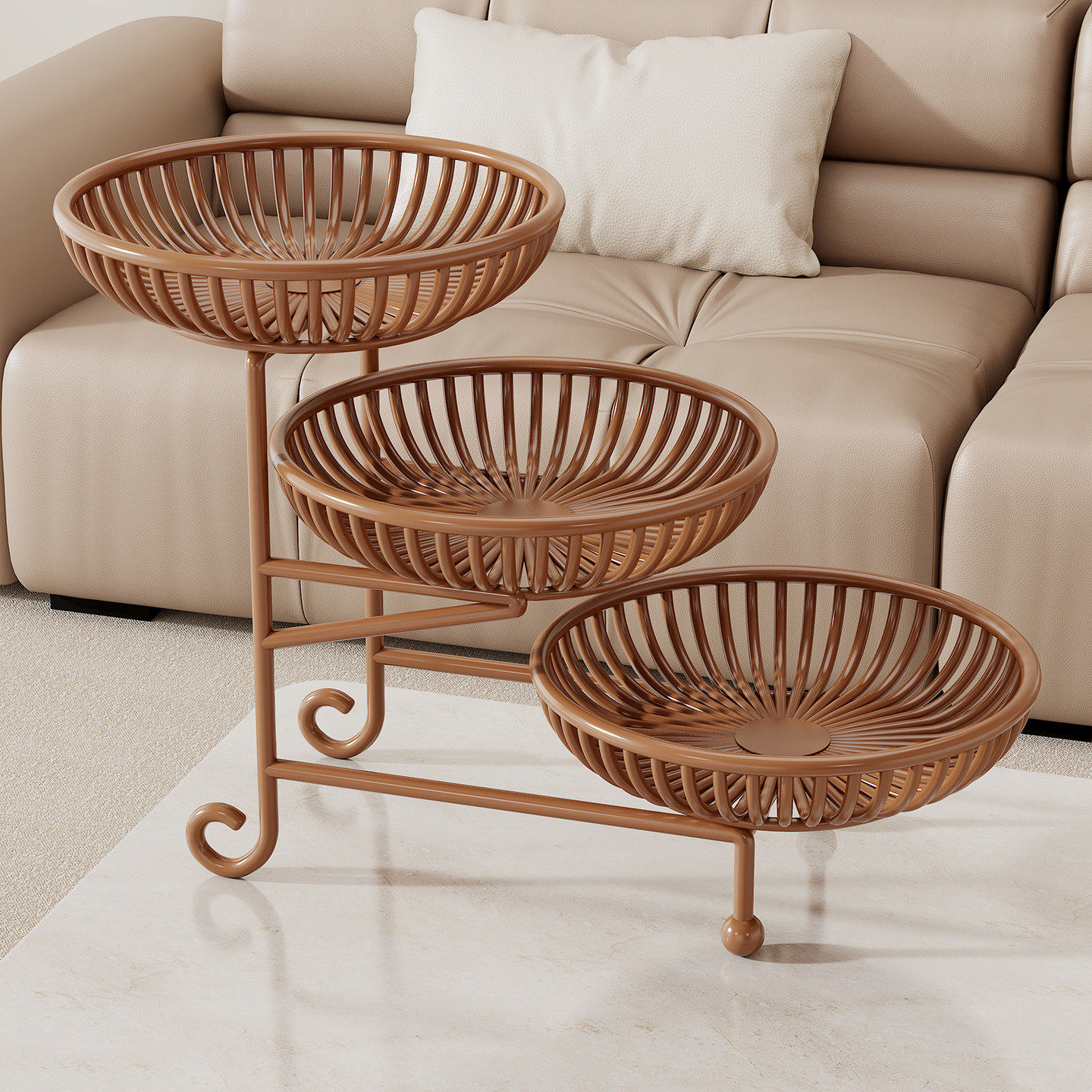 水果盘客厅茶几家用多层水果篮轻奢高档干果点心零食摆放盘置物架,餐饮具,果盆/果盘/果篮,淘宝优惠券,粉丝福利购,淘宝优惠卷