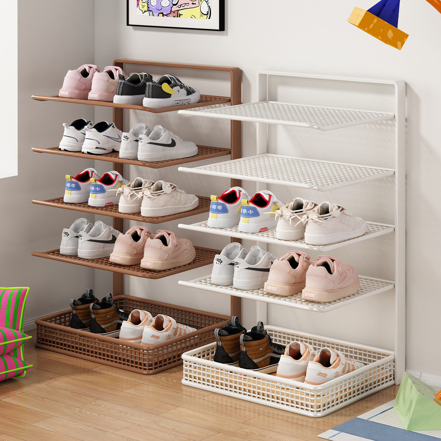 儿童鞋架家用门口简易宝宝专用小鞋架多层省空间收纳神器鞋柜通风,收纳整理,鞋子收纳架,淘宝优惠券,粉丝福利购,淘宝优惠卷
