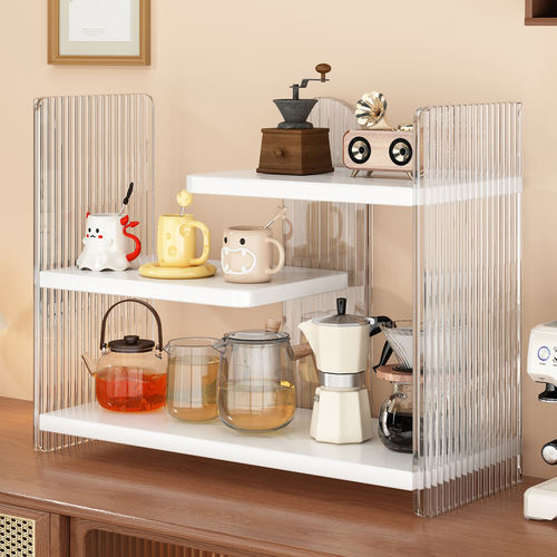 ins风桌面收纳架家用陈列架双层收纳水杯茶杯柜架大容量杯架收纳