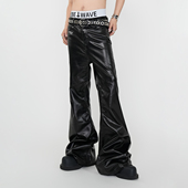 透气堆积牛仔喇叭裤 VE2 子男四季 款 先锋漆皮涂层亮面显瘦修身 长裤