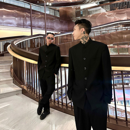 现货当天发痞帅高级感四季中山装