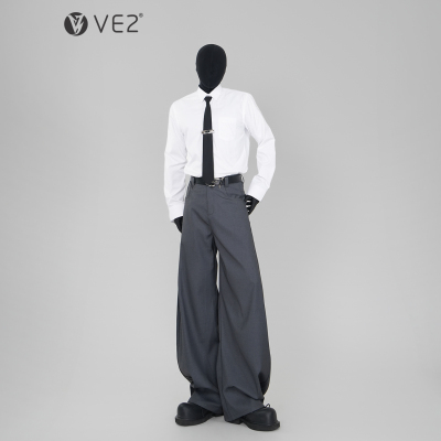 VE2基础款白色长袖衬衫