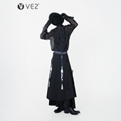 暗黑风新中式 提花镂空长袖 T恤内搭男女国风汉服马面裙裤 VE2 套装