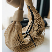 lem轻奢小众高级感斜挎牛角网兜包慵懒aire编织包单肩腋下渔网包