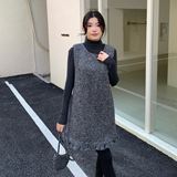 送小包包下摆鱼尾背心裙三件套尼料+内搭针织8135-B280-P155-K205，女装连衣裙，浙宝280