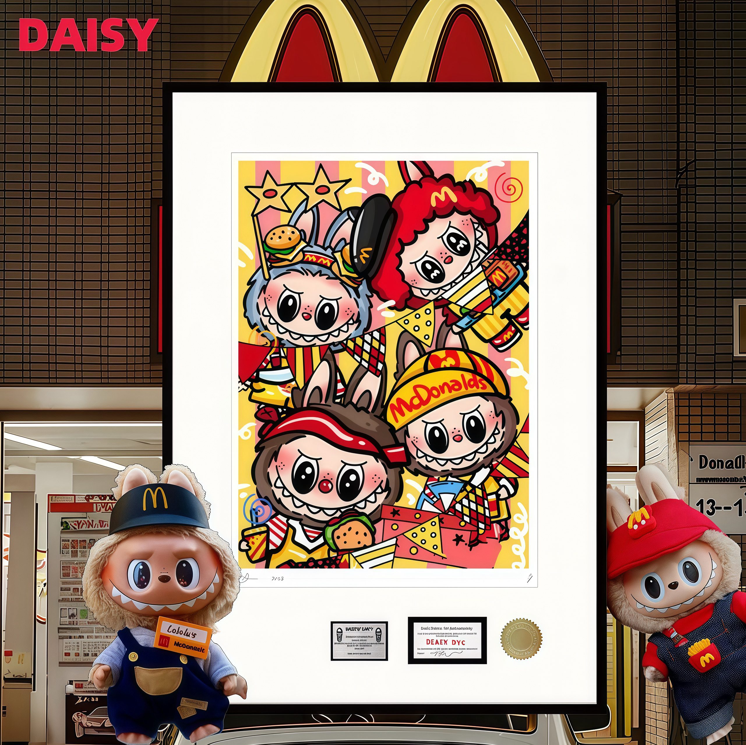 death NYC新品泡泡马特联名麦当劳挂画玄关卧室客厅经典装饰画