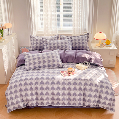 北欧风床上四件套全棉简约床单被套1.5学生宿舍三件套