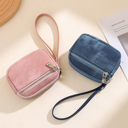 2026 New Korean Style Compact Multifunctional Zipper Coin Purse for Women, Portable Wristlet Clutch, Coin Bag, Card Holder