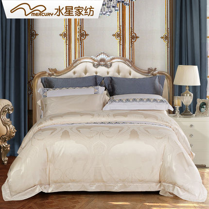 水星家纺 真丝提花四件套1.8米床欧式套件2017秋冬新品  克理斯