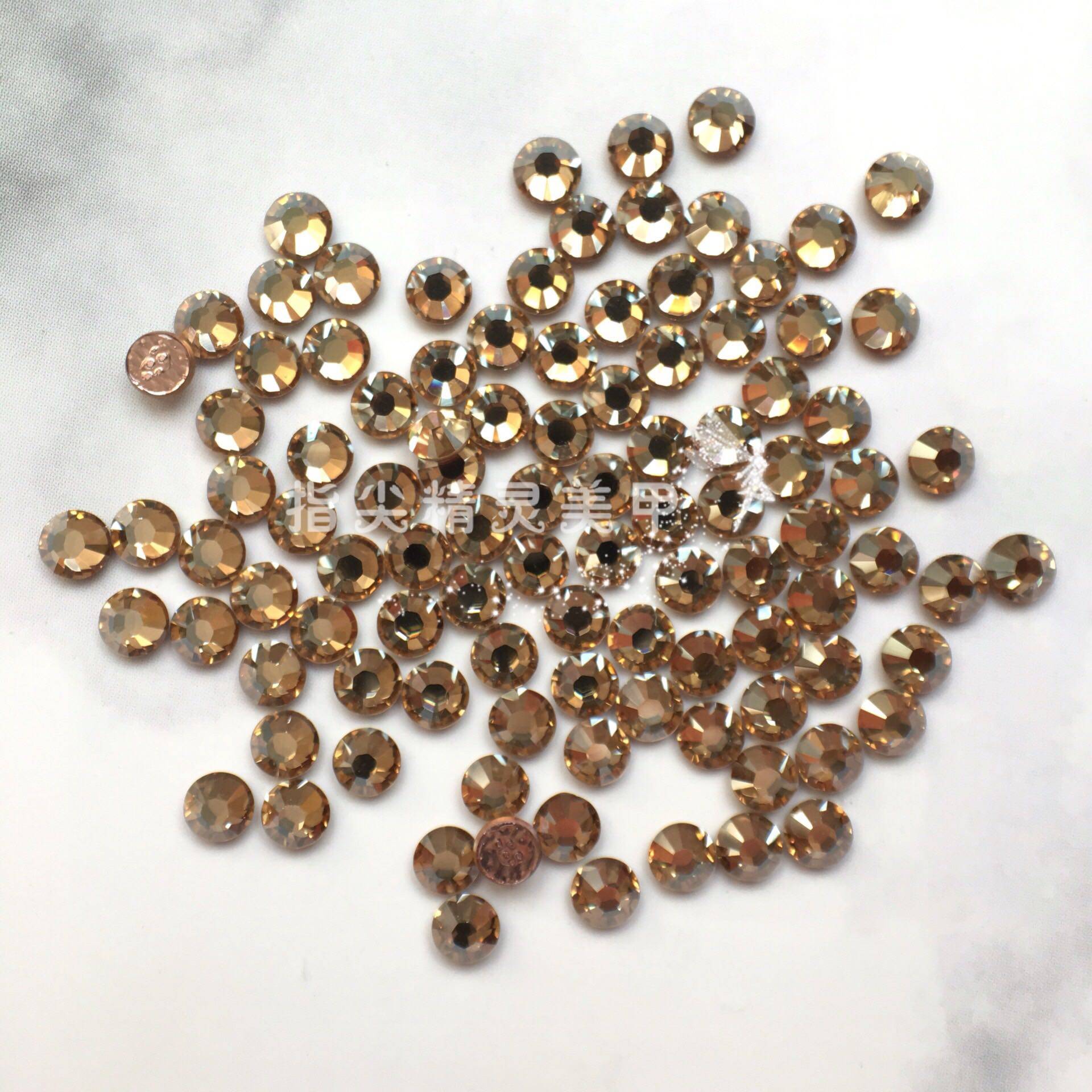 【施】正品奥钻 烫底圆钻 金色魅影金香槟gsha服饰美甲镶嵌小圆钻