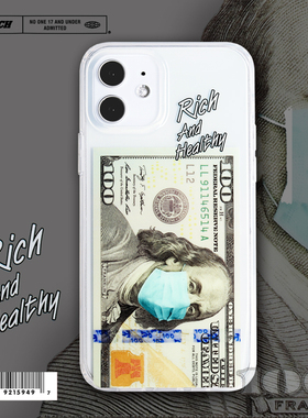 LIVECASE创意口罩美金IPhone 12手机壳适用苹果11Pro Max透明XR潮