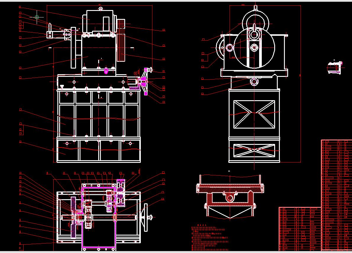 AWC机架现场扩孔机设计2D图机械CAD图纸