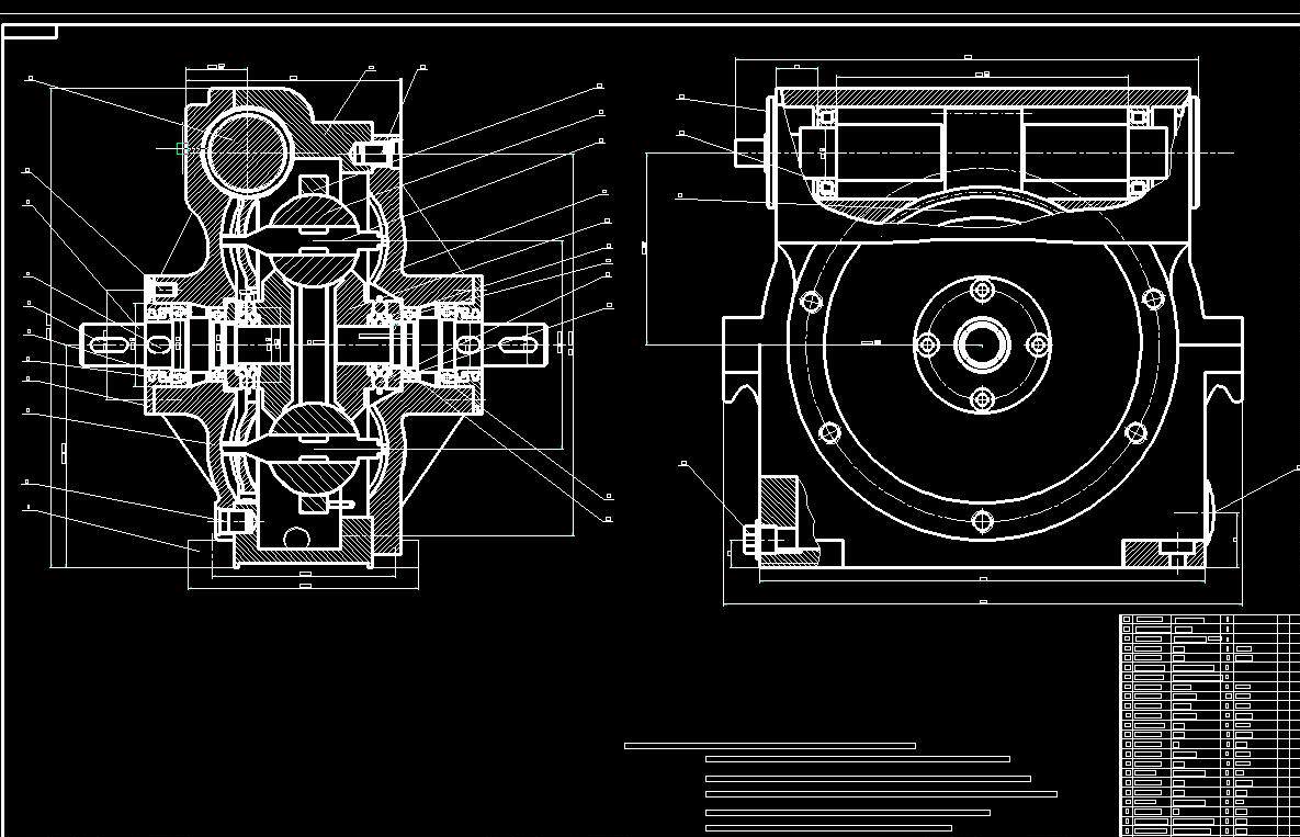 钢球外锥式变速传动机构机械部分设计2d图机械cad素材