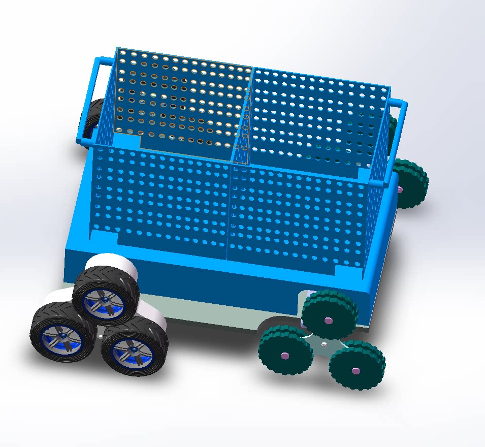 行星轮式爬楼梯物料小车设计2d图机械cad 说明素材