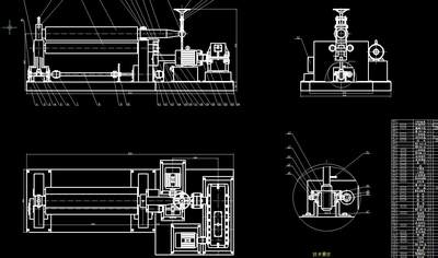 辊式卷板机结构设计2D图机械CAD素材