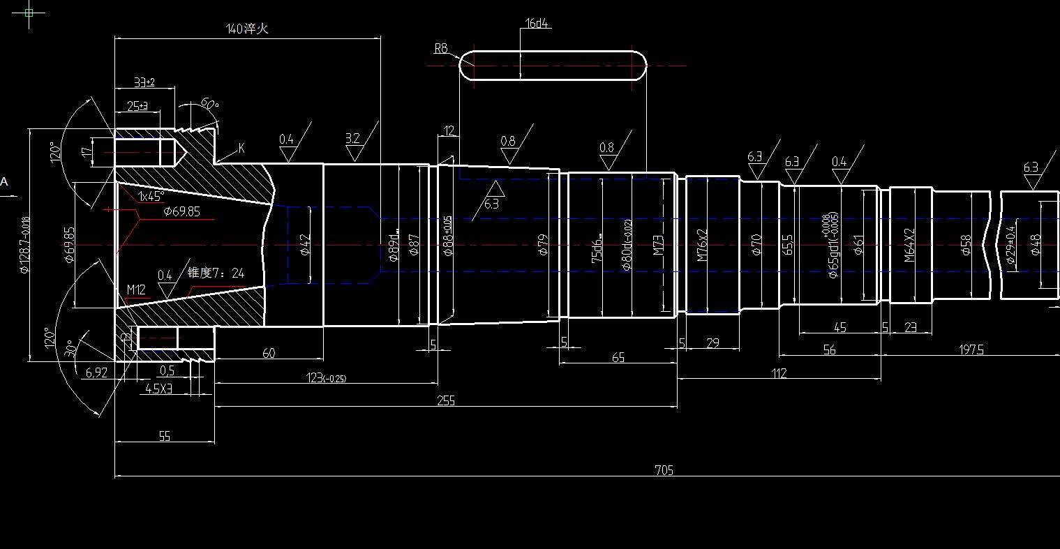 x6132主轴加工工艺及夹具设计2d图机械cad素材