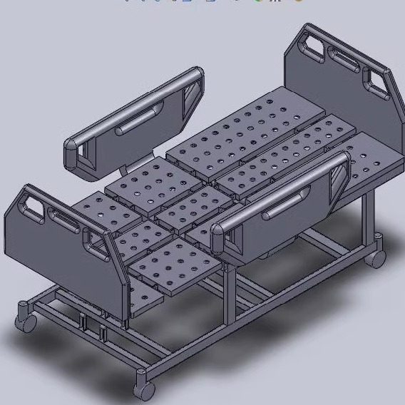 多功能护理床的结构设计及优化三维图2D图机械CAD+说明图纸
