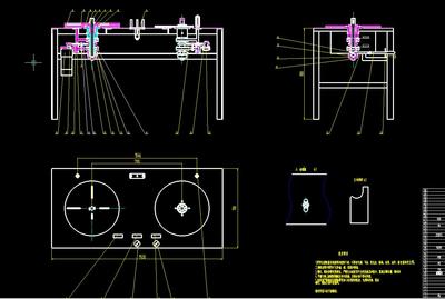 复卷机整机结构设计2D图机械CAD素材
