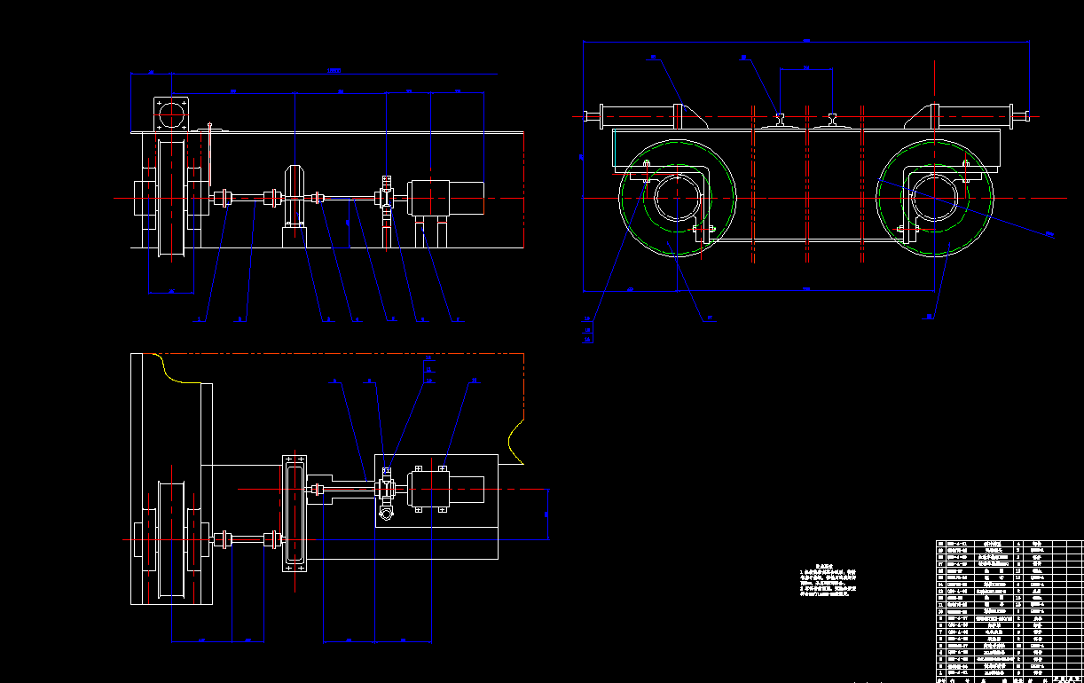 10t单梁桥式起重机大车运行机构设计2d图机械素材